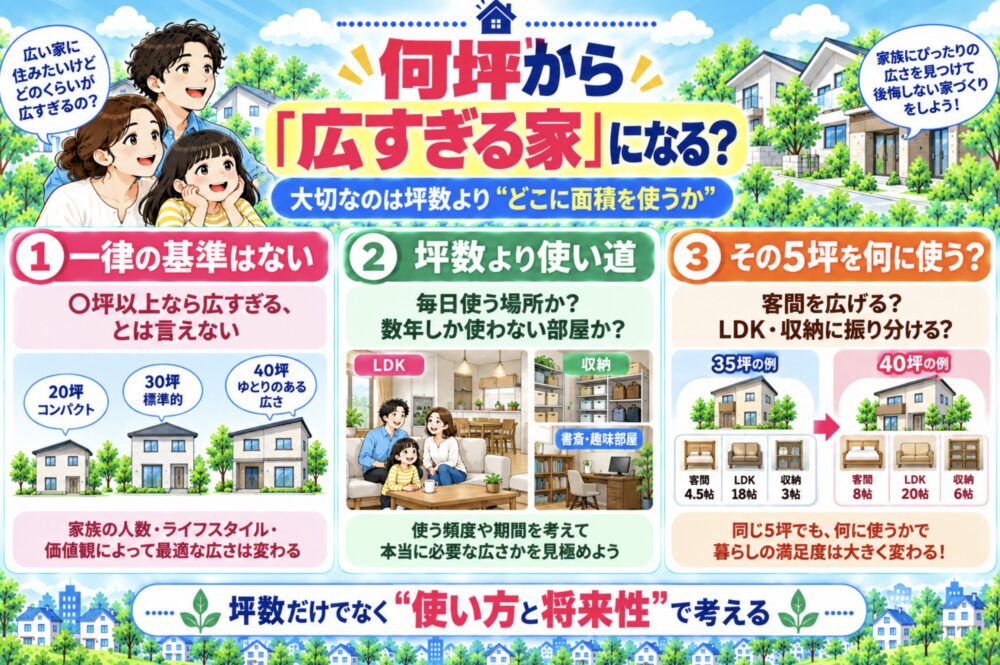 何坪から「広すぎる家」になる？