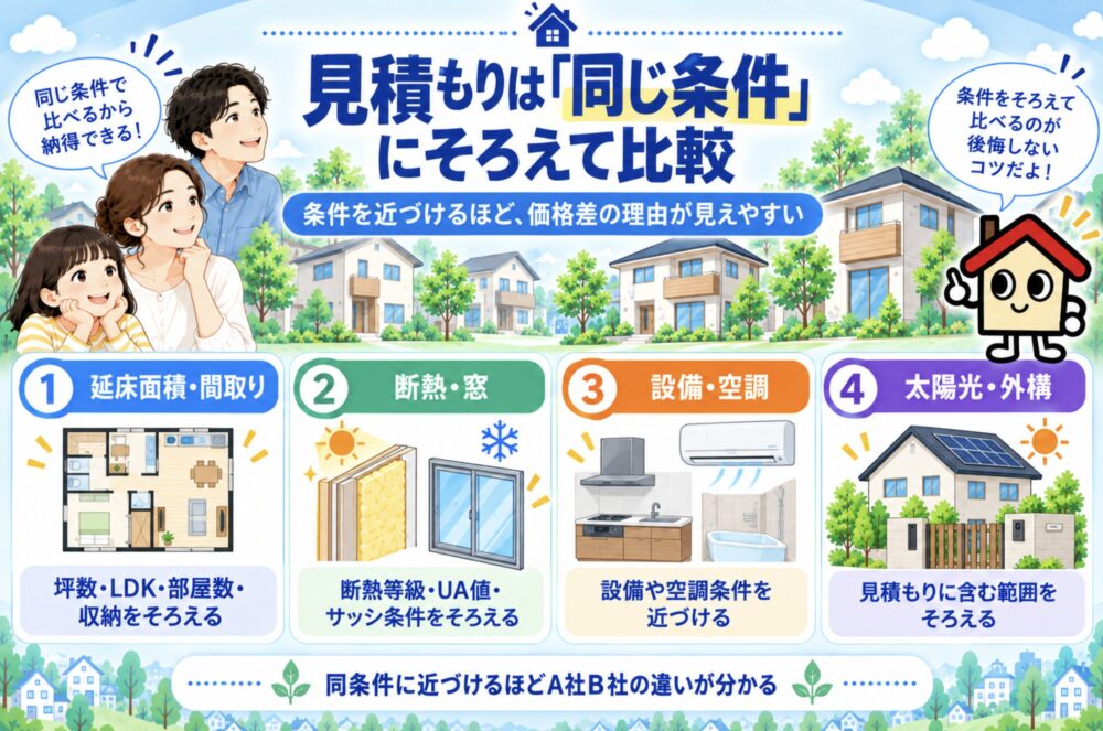 ハウスメーカーの見積もりは「同じ条件」にそろえて比較する