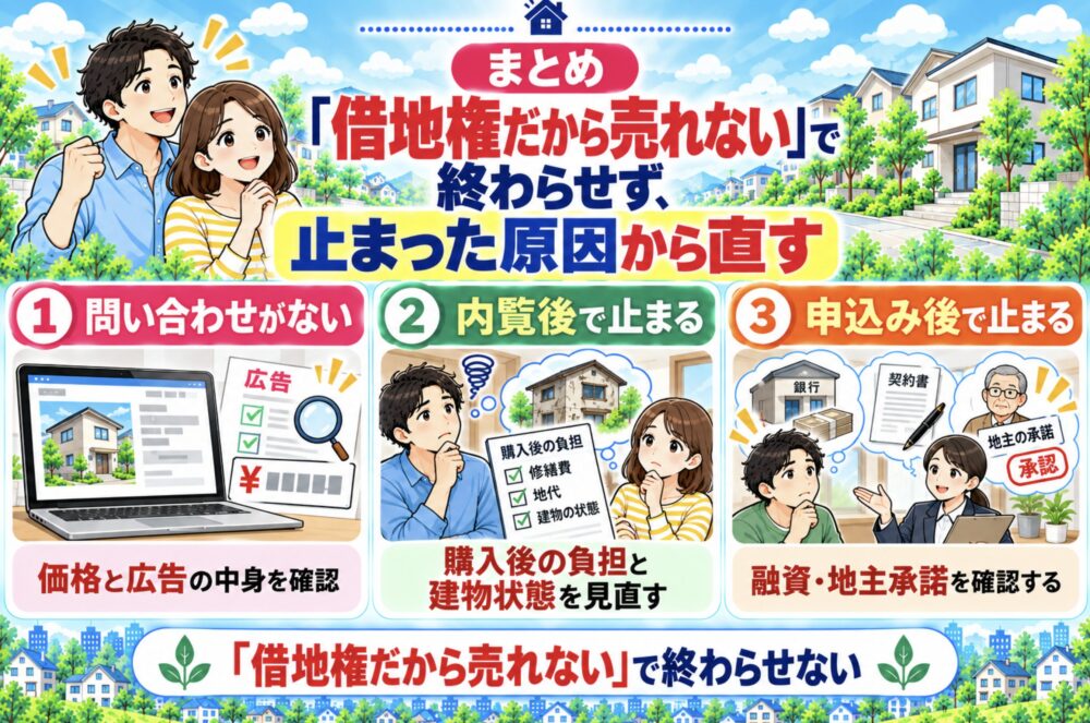 「借地権だから売れない」で終わらせず、止まった原因から直す