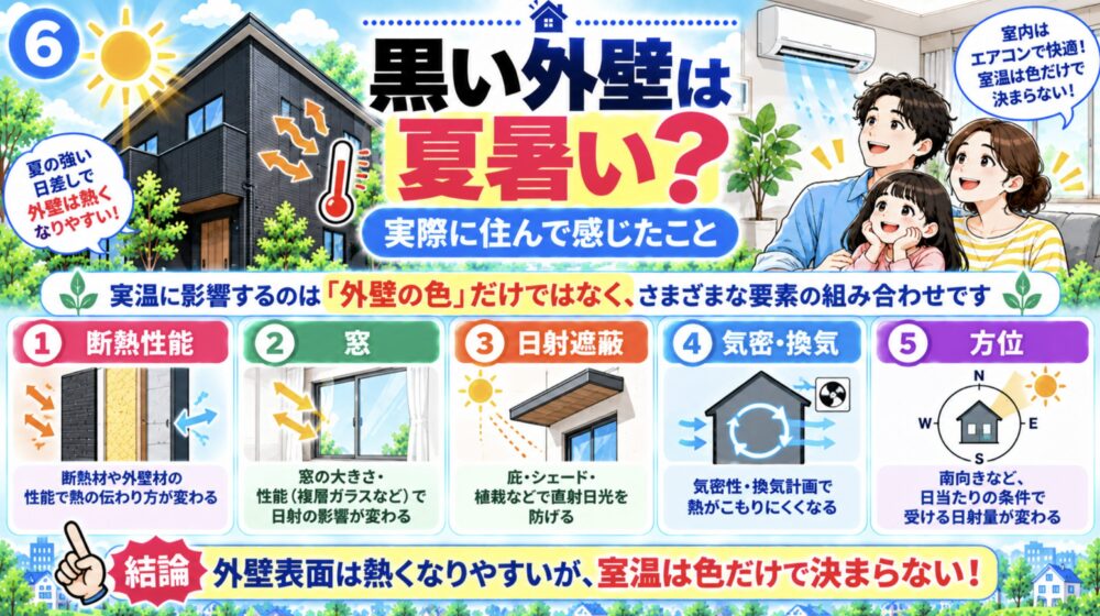 黒い外壁は夏暑い？実際に住んで感じたこと