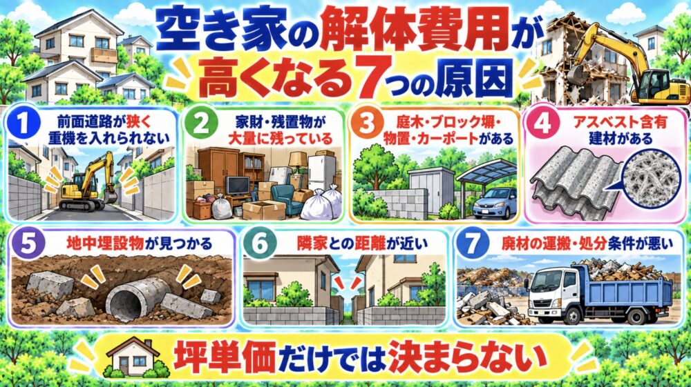 空き家の解体費用が高くなる7つの原因