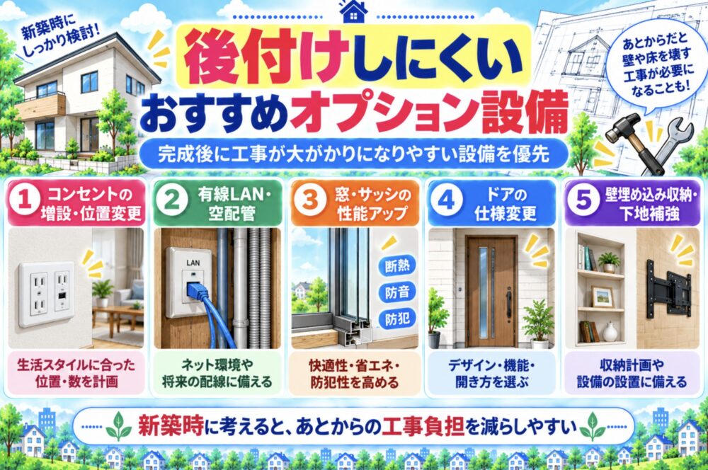 後付けしにくいおすすめオプション設備