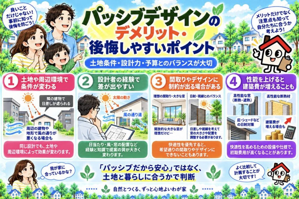 パッシブデザインのデメリット・後悔しやすいポイント