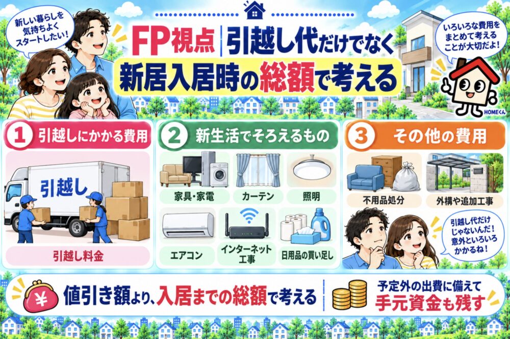 FP視点|引越し代だけでなく新居入居時の総額で考える
