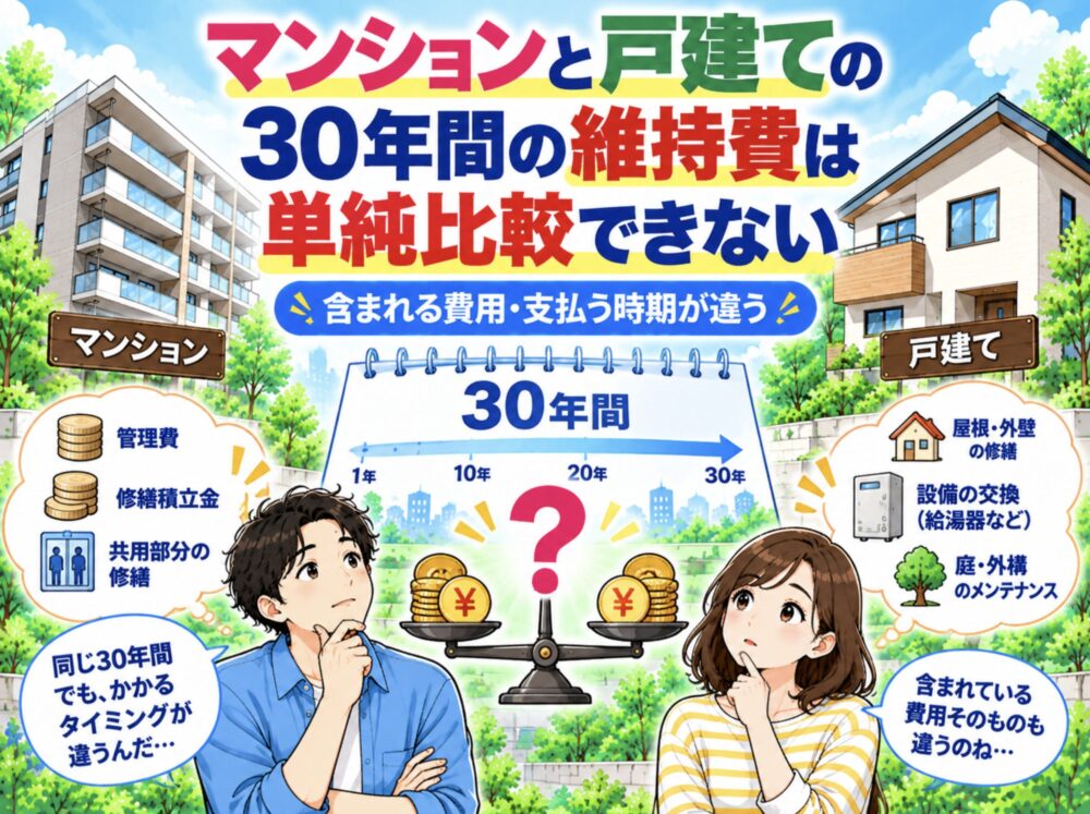 マンションと戸建ての30年間の維持費は単純比較できない