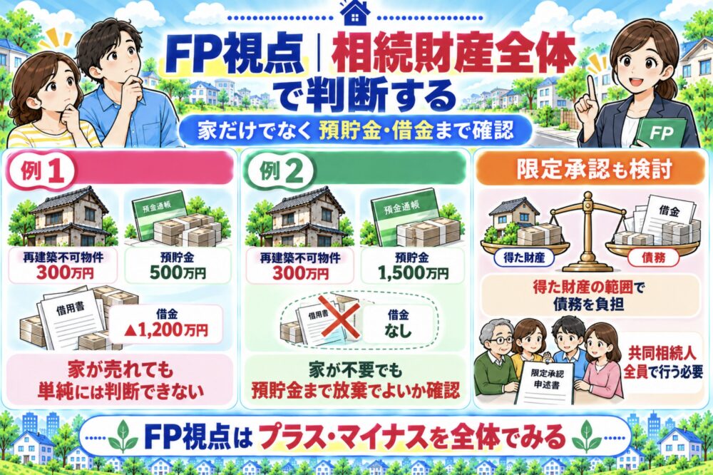 再建築不可物件だけでなく相続財産全体で判断する