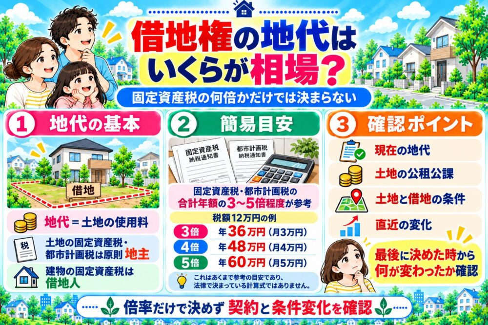 借地権の地代はいくらが相場？固定資産税の何倍かだけでは決まらない
