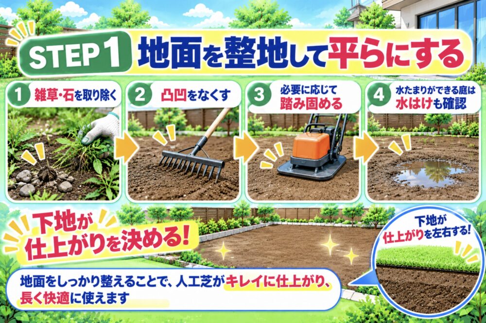 STEP1｜地面を整地して平らにする
