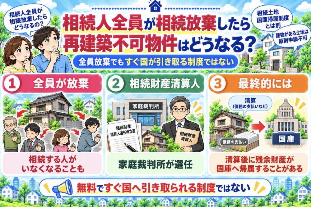 相続人全員が相続放棄したら再建築不可物件はどうなる?